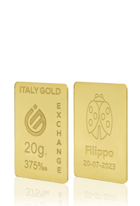 Lingotto Oro Coccinella portafortuna 9 Kt da 20 gr. - Idea Regalo Portafortuna - IGE Gold